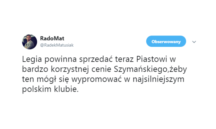 Ciekawa SUGESTIA Radosława Matusiaka dla Legii Warszawa :D